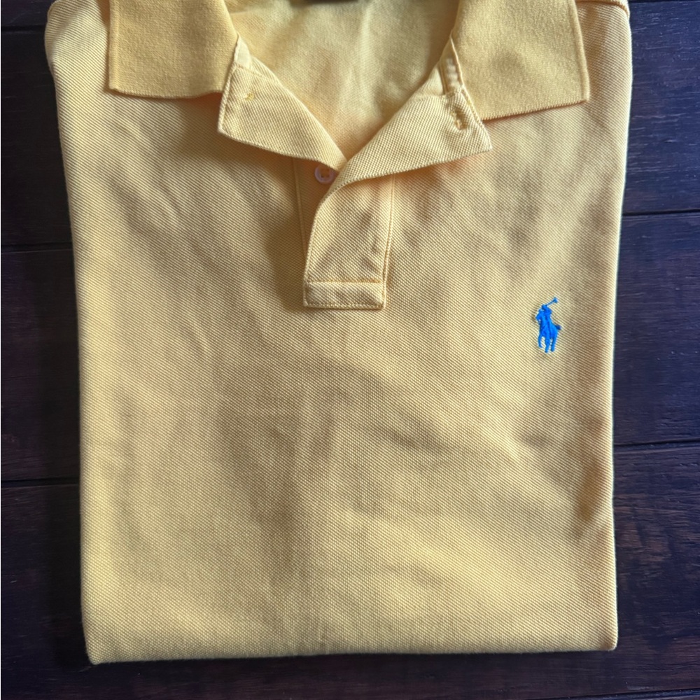Ralph Lauren Yellow Polo with Blue Pony Embroidery